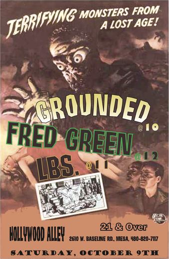GROUNDED gig flyer, Hollywood Alley, Mesa, Oct 9